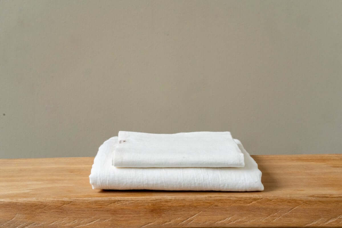 melynas Kinderbettwäsche aus Bio-Leinen (GOTS) - Kissenbezug in Off-White (40x80, 40x60, 40x40)